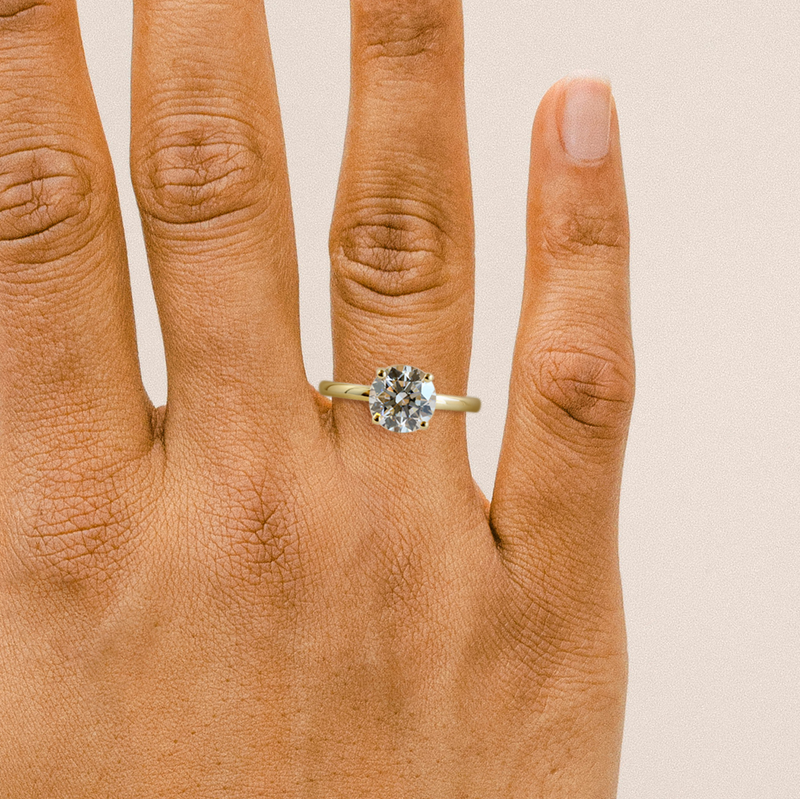 1.52 ct D VS1 Pietra Round Solitaire in Yellow Gold