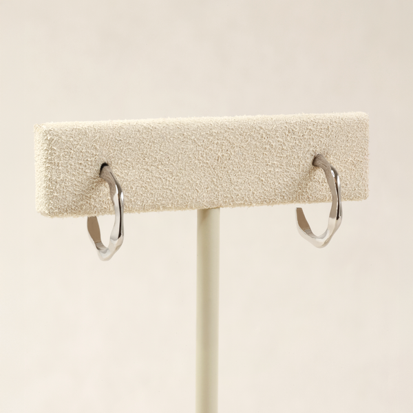 Mini Ripple Hoops in 18K Palladium White Gold