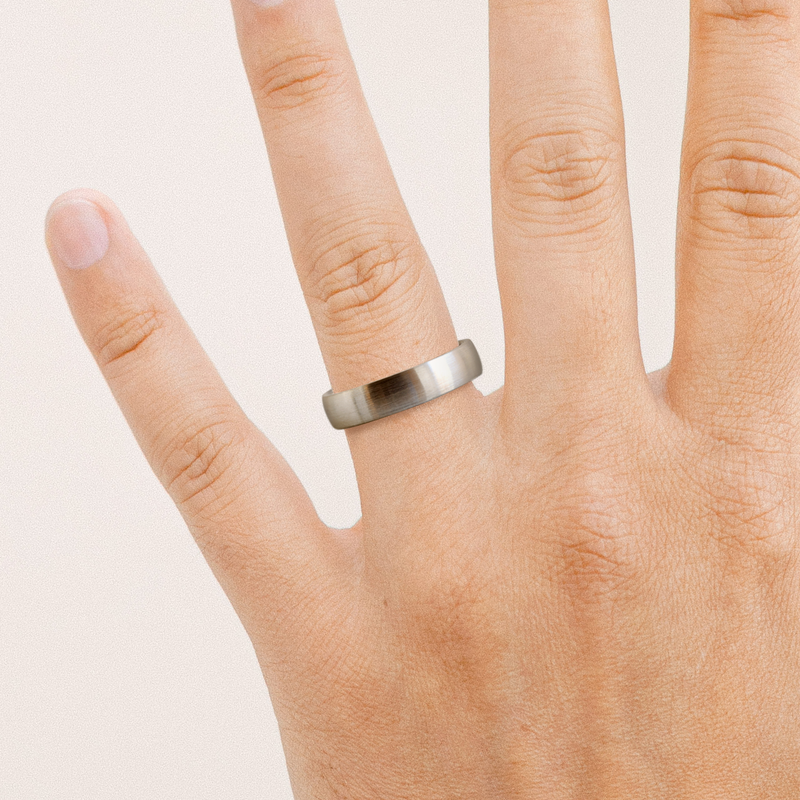 Ethical Jewellery & Engagement Rings Toronto - 5 mm Low Dome Band with Satin Finish in 18K Palladium White Gold - FTJCo Fine Jewellery & Goldsmiths