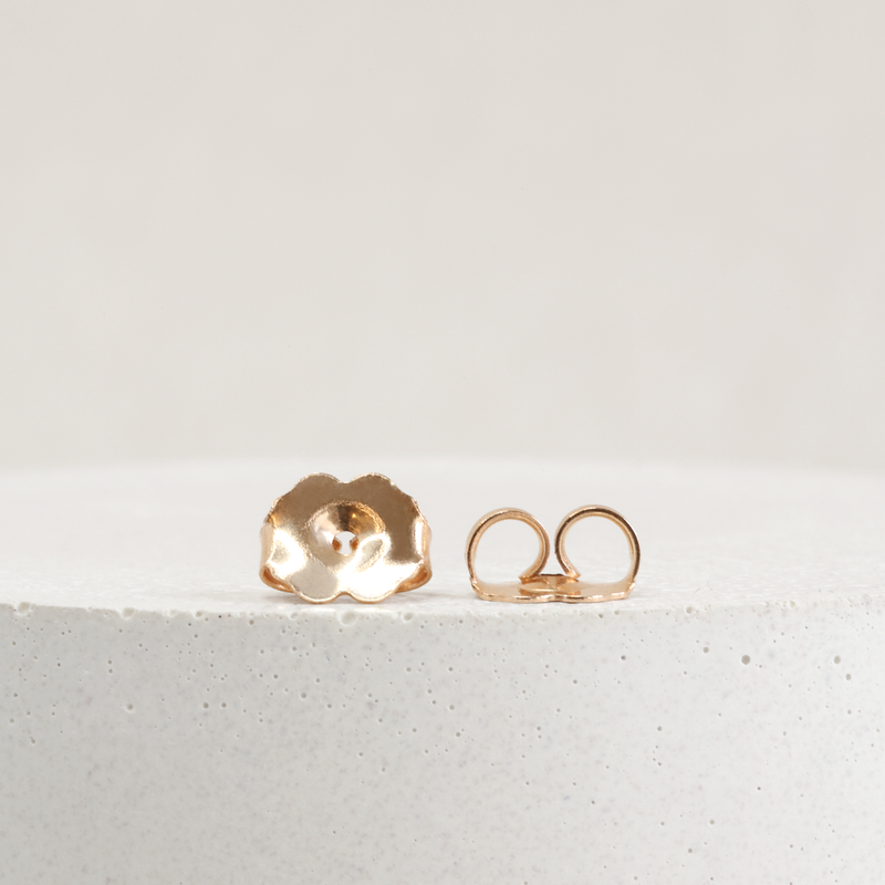 0.25 tcw Medium Blue Lab Grown Sapphire Dahlia Studs in Rose Gold