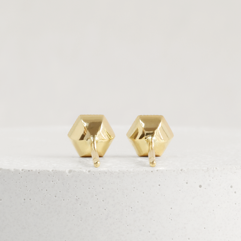 0.24 tcw Lab Grown Alexandrite Hexa Studs in Yellow Gold