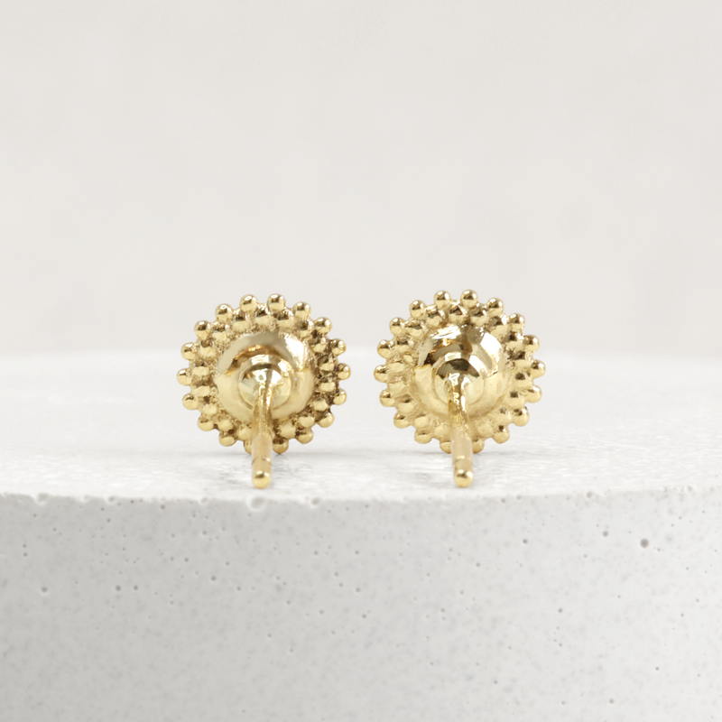 0.26 tcw Green Montana Sapphire Dahlia Studs in Yellow Gold