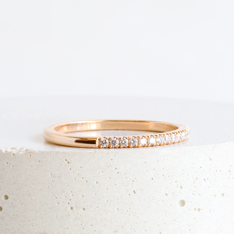 Ethical Jewellery & Engagement Rings Toronto - 1.5 mm Recycled Diamond FTJCo Stacker in Rose Gold - FTJCo Fine Jewellery & Goldsmiths
