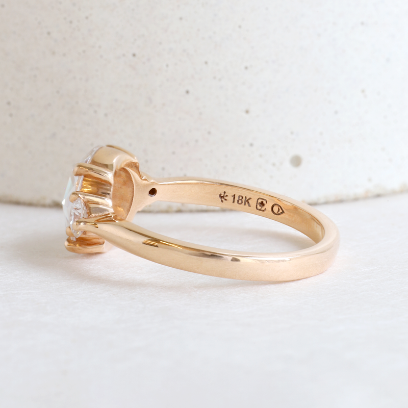 Ethical Jewellery & Engagement Rings Toronto - Three Stone Avery in 18K Rose Gold - FTJCo Fine Jewellery & Goldsmiths