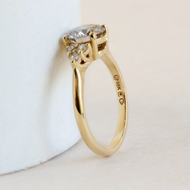 1.45 ct Diamond Round Emma Ring in 18K Yellow Gold