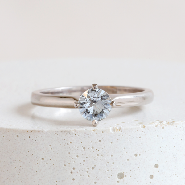 Ethical Jewellery & Engagement Rings Toronto - 0.48 ct Laurel Green AKARA Sapphire Contemporary Love Note in White Gold - FTJCo Fine Jewellery & Goldsmiths