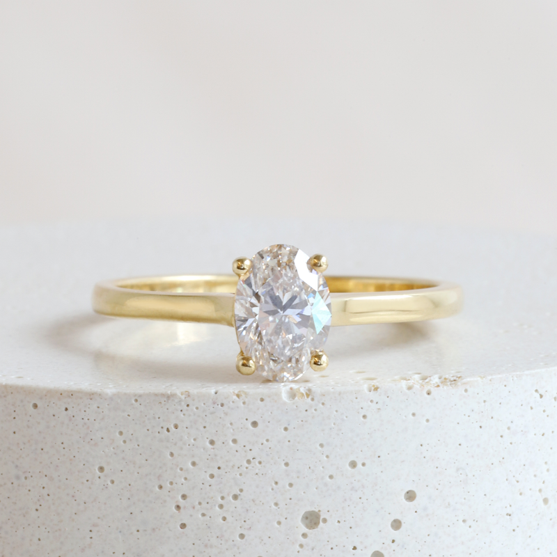 Ethical Jewellery & Engagement Rings Toronto - 1 ct Oval Diamond Love Note in Yellow Gold - FTJCo Fine Jewellery & Goldsmiths