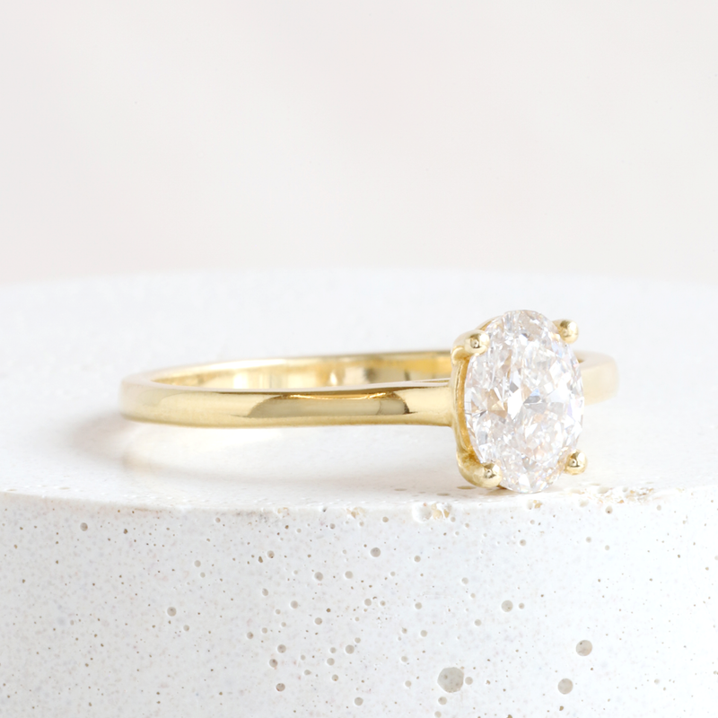 Ethical Jewellery & Engagement Rings Toronto - 1 ct Oval Diamond Love Note in Yellow Gold - FTJCo Fine Jewellery & Goldsmiths