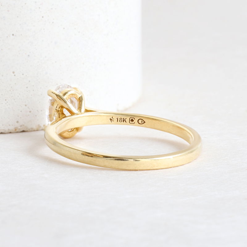 Ethical Jewellery & Engagement Rings Toronto - 1 ct Oval Diamond Love Note in Yellow Gold - FTJCo Fine Jewellery & Goldsmiths