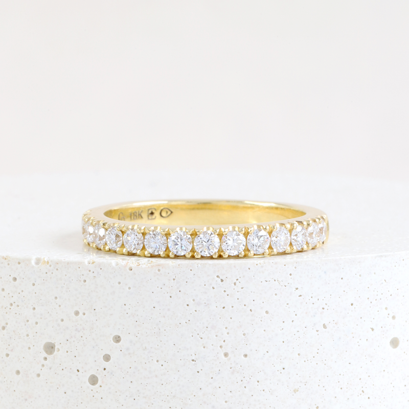 Ethical Jewellery & Engagement Rings Toronto - 2.5 mm Diamond Stacker in Yellow Gold - FTJCo Fine Jewellery & Goldsmiths