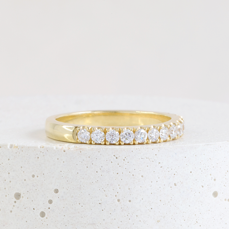 Ethical Jewellery & Engagement Rings Toronto - 2.5 mm Diamond Stacker in Yellow Gold - FTJCo Fine Jewellery & Goldsmiths