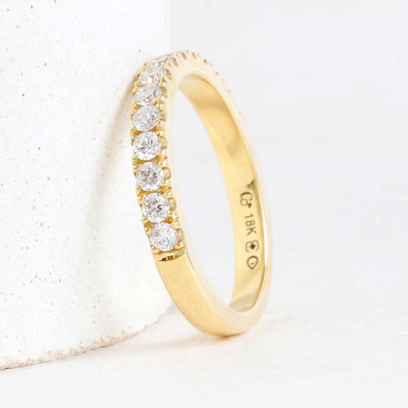 Ethical Jewellery & Engagement Rings Toronto - 2.5 mm Diamond Stacker in Yellow Gold - FTJCo Fine Jewellery & Goldsmiths