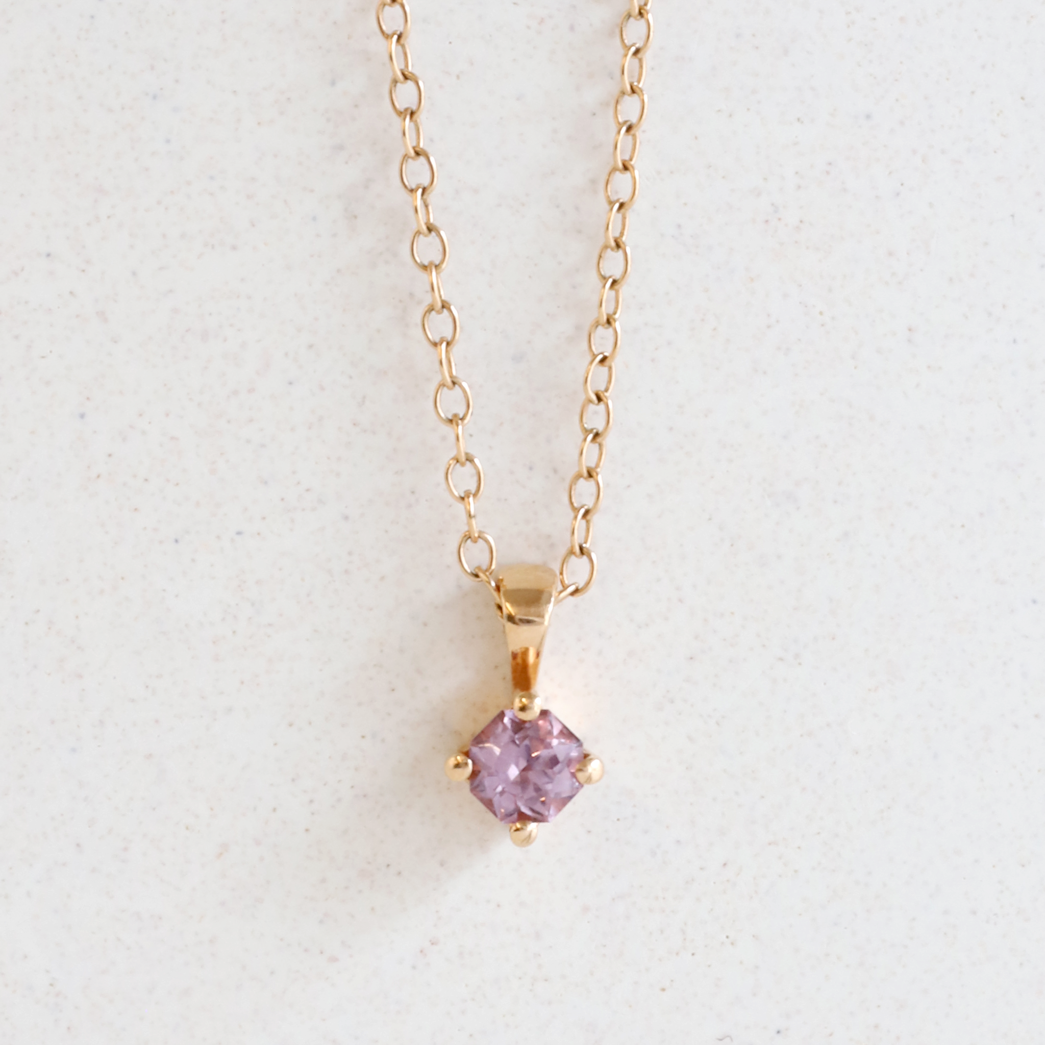 0.26 ct Octagonal Pink Sri Lankan Spinel Pendant in Rose Gold