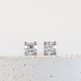 Ethical Jewellery & Engagement Rings Toronto - 2.8 mm Lab Diamond Studs Palladium White Gold - FTJCo Fine Jewellery & Goldsmiths