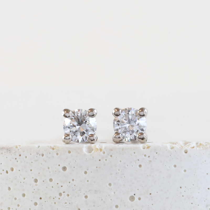 Ethical Jewellery & Engagement Rings Toronto - 2.8 mm Lab Diamond Studs Palladium White Gold - FTJCo Fine Jewellery & Goldsmiths