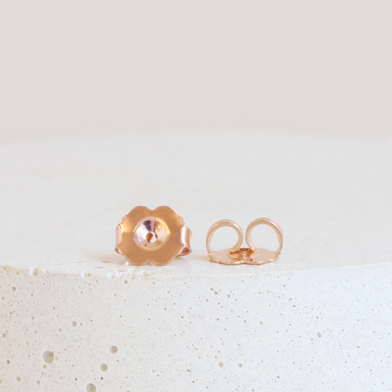 Diamond Mini Dahlia Studs in Rose