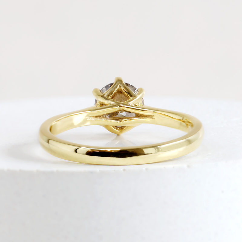 Ethical Jewellery & Engagement Rings Toronto - 0.92 ct Rosewood Diamond Audrey Six Prong Solitaire in Yellow Gold - FTJCo Fine Jewellery & Goldsmiths