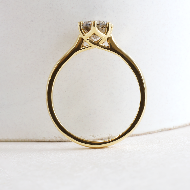 Ethical Jewellery & Engagement Rings Toronto - 0.92 ct Rosewood Diamond Audrey Six Prong Solitaire in Yellow Gold - FTJCo Fine Jewellery & Goldsmiths
