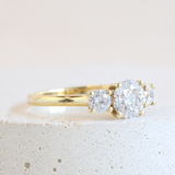 Ethical Jewellery & Engagement Rings Toronto - Trellis Three Stone Diamond Ring in 18K Yellow Gold - FTJCo Fine Jewellery & Goldsmiths