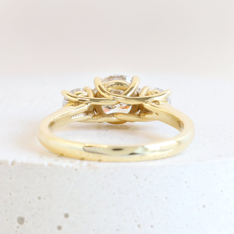 Ethical Jewellery & Engagement Rings Toronto - Trellis Three Stone Diamond Ring in 18K Yellow Gold - FTJCo Fine Jewellery & Goldsmiths