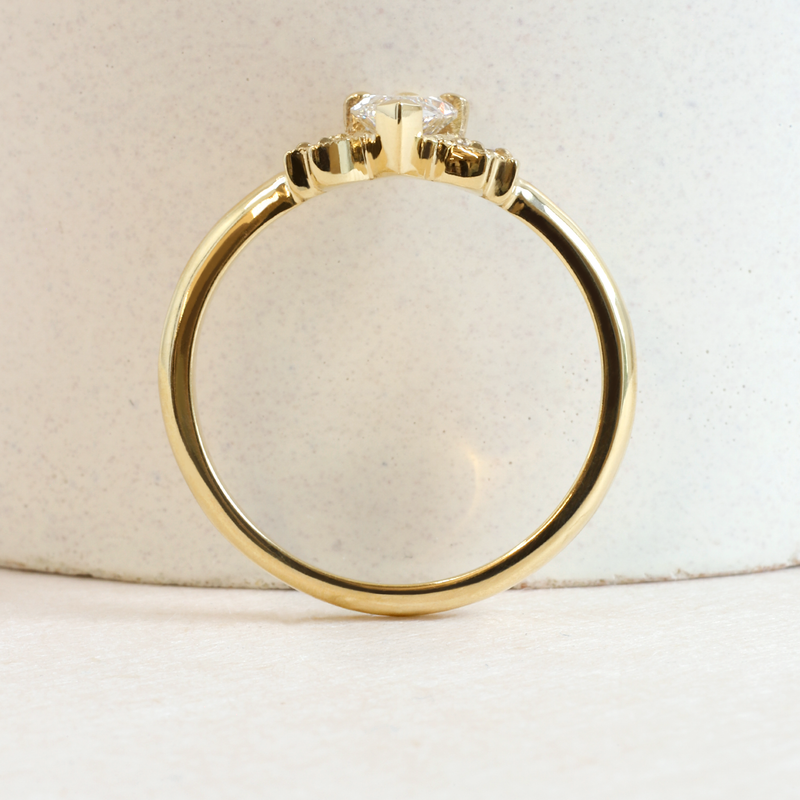 Ethical Jewellery & Engagement Rings Toronto - 0.49 ct G VVS2 Lotus Pear Cut Ring in Yellow Gold - FTJCo Fine Jewellery & Goldsmiths