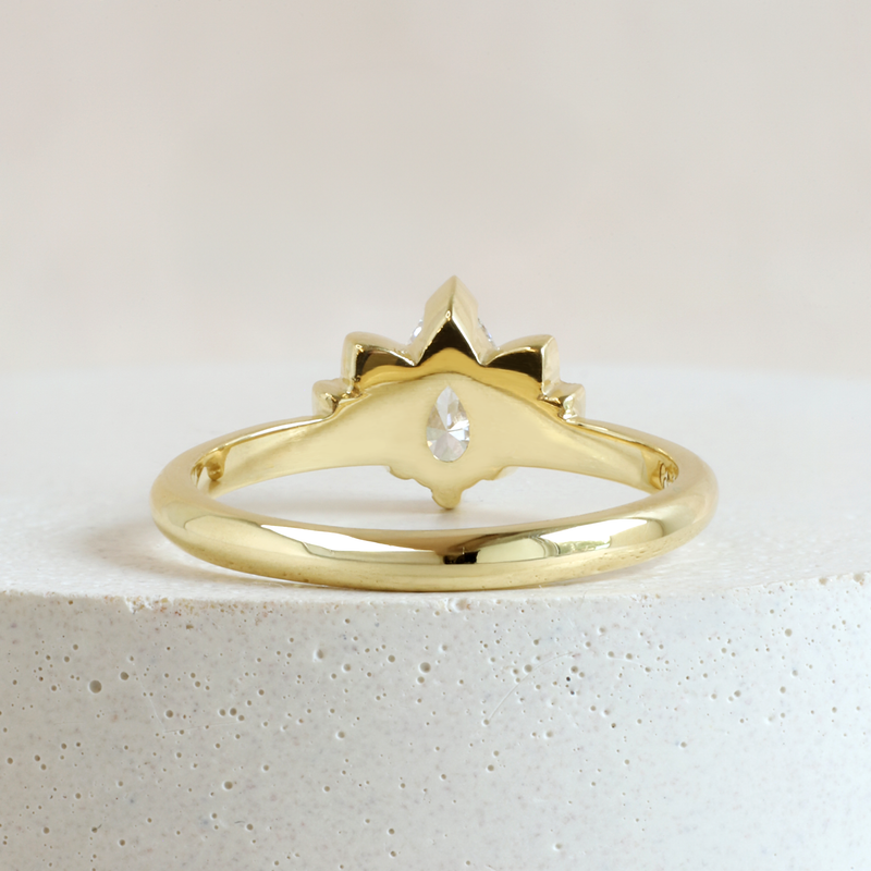Ethical Jewellery & Engagement Rings Toronto - 0.49 ct G VVS2 Lotus Pear Cut Ring in Yellow Gold - FTJCo Fine Jewellery & Goldsmiths