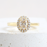 Ethical Jewellery & Engagement Rings Toronto - 0.56 ct I VS2 Oval Love Note Halo in Yellow - FTJCo Fine Jewellery & Goldsmiths