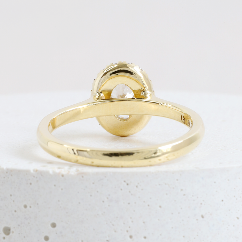 Ethical Jewellery & Engagement Rings Toronto - 0.56 ct I VS2 Oval Love Note Halo in Yellow - FTJCo Fine Jewellery & Goldsmiths