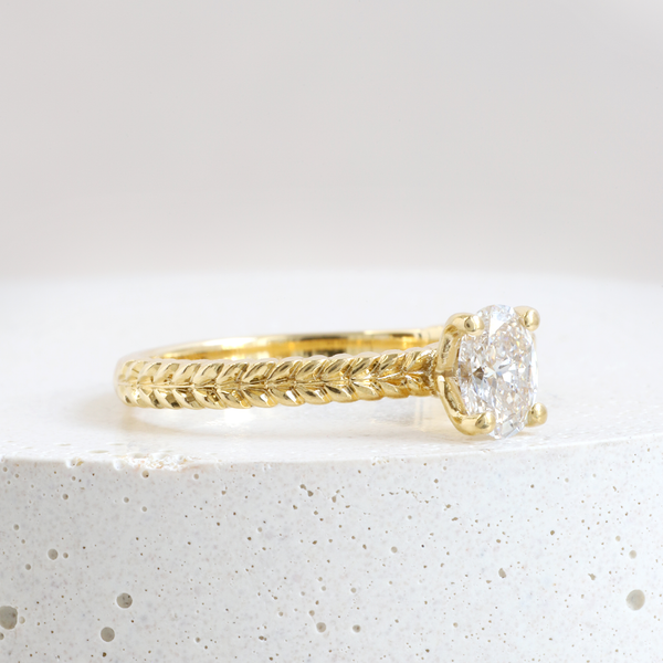 Ethical Jewellery & Engagement Rings Toronto - 0.48 ct Oval Diamond Ceres Solitaire in Yellow Gold - FTJCo Fine Jewellery & Goldsmiths