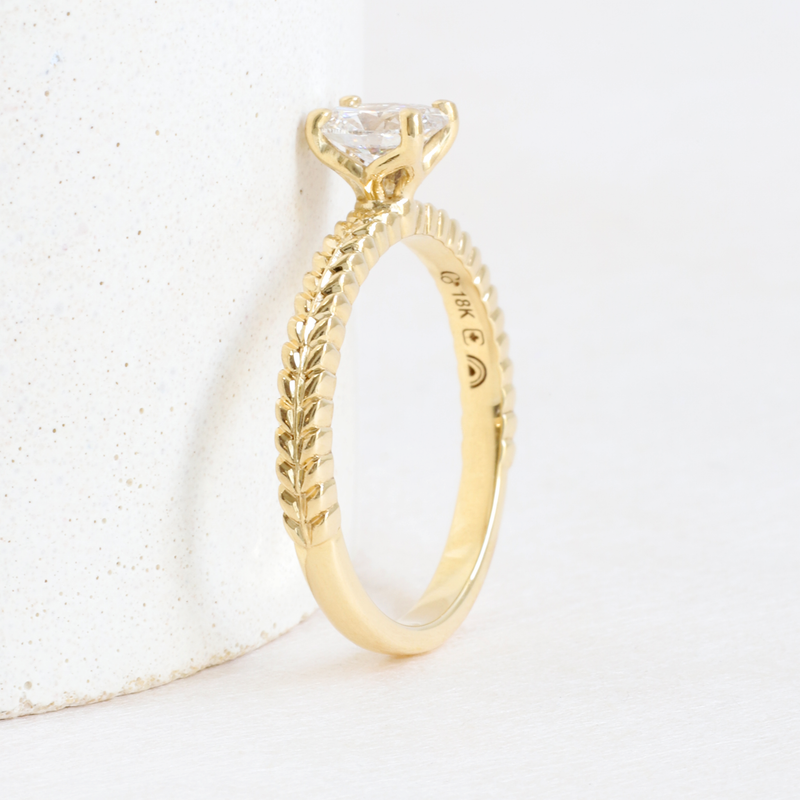 Ethical Jewellery & Engagement Rings Toronto - 0.48 ct Oval Diamond Ceres Solitaire in Yellow Gold - FTJCo Fine Jewellery & Goldsmiths