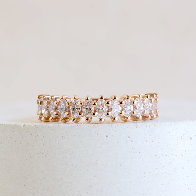 Marquise Diamond Half Eternity Ring in 18K Rose Gold