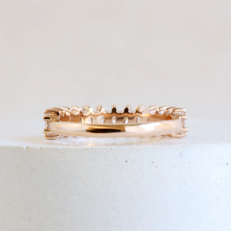 Marquise Diamond Half Eternity Ring in 18K Rose Gold
