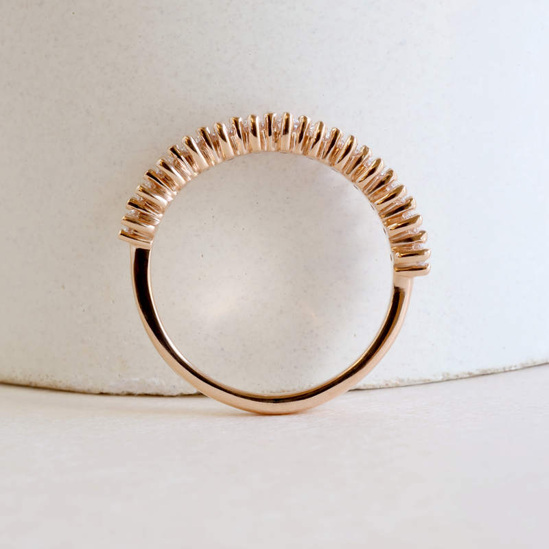 Marquise Diamond Half Eternity Ring in 18K Rose Gold