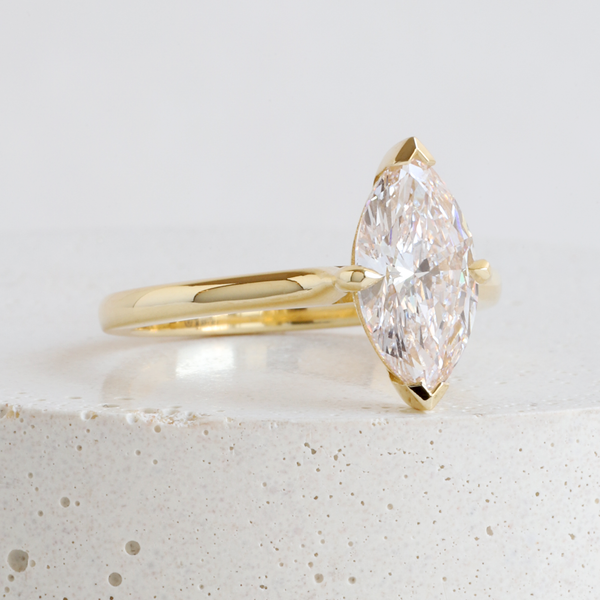 Ethical Jewellery & Engagement Rings Toronto - 1.58 Ct Peach VS1 Diamond Marquise Love Note Solitaire In Yellow - FTJCo Fine Jewellery & Goldsmiths