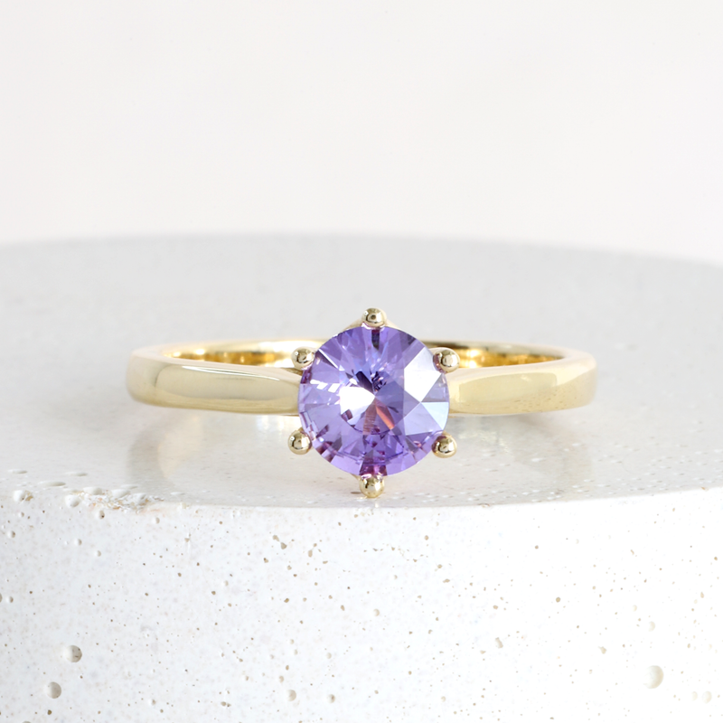 Ethical Jewellery & Engagement Rings Toronto - Pre-Loved 0.71 ct Purple Freesia Audrey 6 Prong Solitaire - FTJCo Fine Jewellery & Goldsmiths