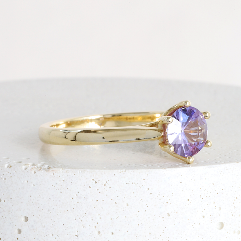 Ethical Jewellery & Engagement Rings Toronto - Pre-Loved 0.71 ct Purple Freesia Audrey 6 Prong Solitaire - FTJCo Fine Jewellery & Goldsmiths