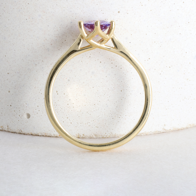 Ethical Jewellery & Engagement Rings Toronto - Pre-Loved 0.71 ct Purple Freesia Audrey 6 Prong Solitaire - FTJCo Fine Jewellery & Goldsmiths