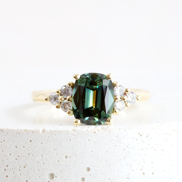 Ethical Jewellery & Engagement Rings Toronto - 1.74 ct Deep Ocean Green Australian Sapphire Emma Ring in Yellow - FTJCo Fine Jewellery & Goldsmiths
