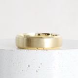 Ethical Jewellery & Engagement Rings Toronto - 6 mm Bevelled Low Dome Band in Yellow Gold - FTJCo Fine Jewellery & Goldsmiths