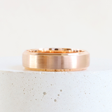 Ethical Jewellery & Engagement Rings Toronto - 6 mm Bevelled Low Dome Band with Satin Finish in Rose - FTJCo Fine Jewellery & Goldsmiths