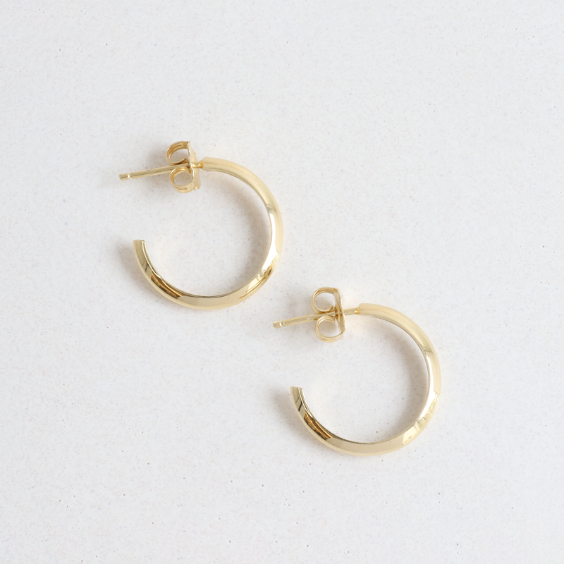 Ethical Jewellery & Engagement Rings Toronto - Knife Edge Hoops in Yellow - FTJCo Fine Jewellery & Goldsmiths