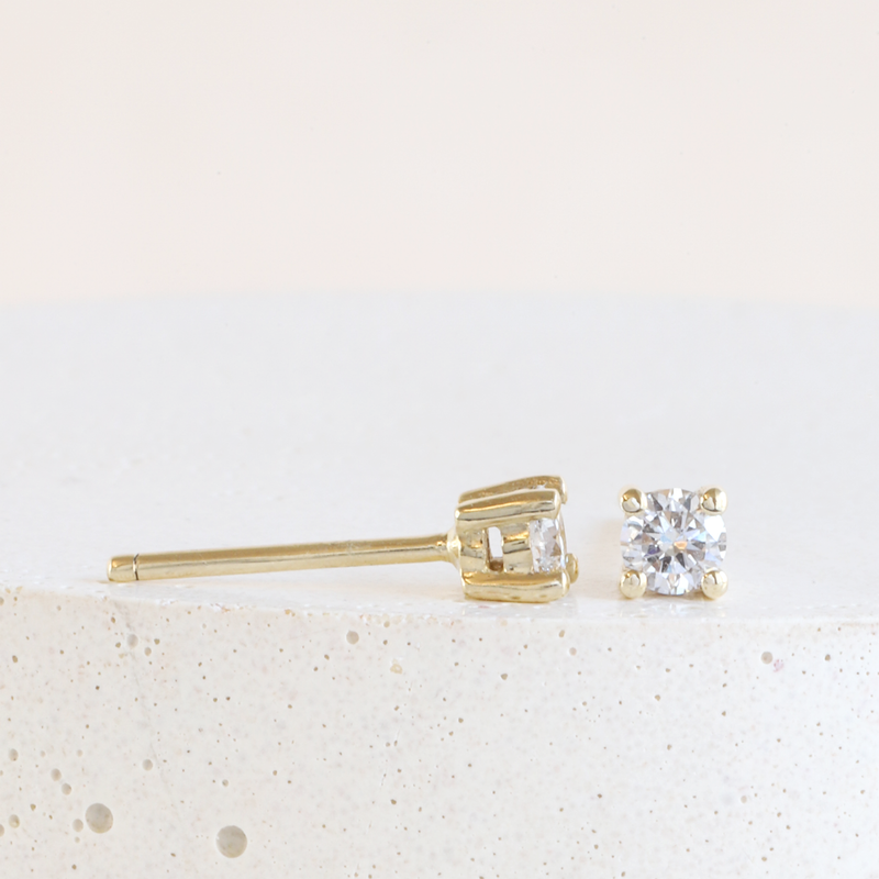Ethical Jewellery & Engagement Rings Toronto - 3 mm Laboratory Grown Diamond Studs in Yellow - FTJCo Fine Jewellery & Goldsmiths