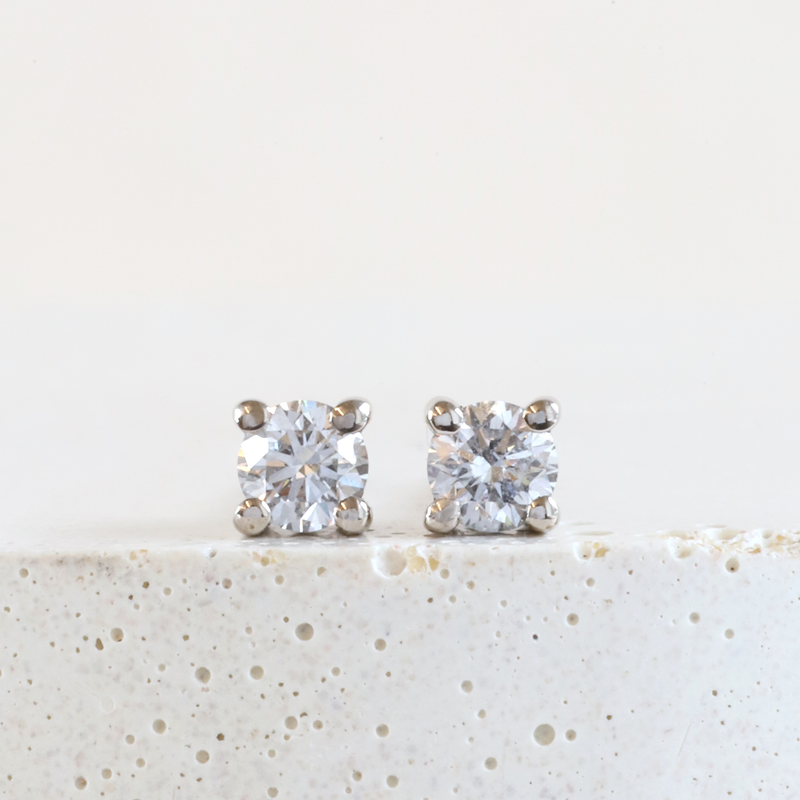 3 mm 4 Prong Laboratory Grown Diamond Studs in White