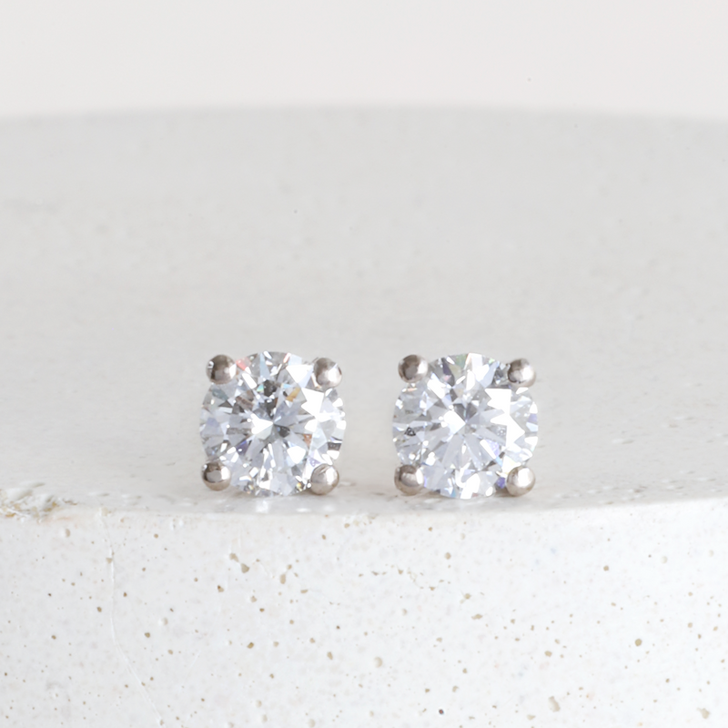 Ethical Jewellery & Engagement Rings Toronto - 4 mm Lab Diamond Studs in White - FTJCo Fine Jewellery & Goldsmiths