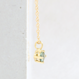 Ethical Jewellery & Engagement Rings Toronto - 0.40 ct Spring Green Round Australian Sapphire Pendant in Yellow Gold - FTJCo Fine Jewellery & Goldsmiths