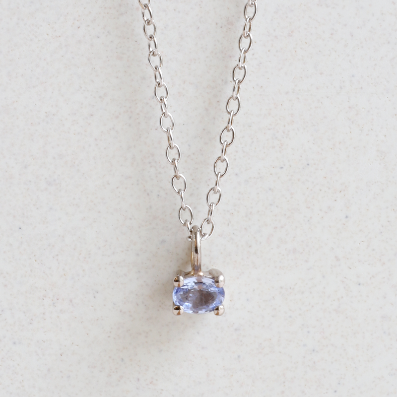 Ethical Jewellery & Engagement Rings Toronto - 0.18 ct Oval Mixed Cut Violet Sapphire Pendant in White Gold - FTJCo Fine Jewellery & Goldsmiths