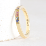 Ethical Jewellery & Engagement Rings Toronto - Confetti Gemstone Bead-set Band in Yellow - FTJCo Fine Jewellery & Goldsmiths