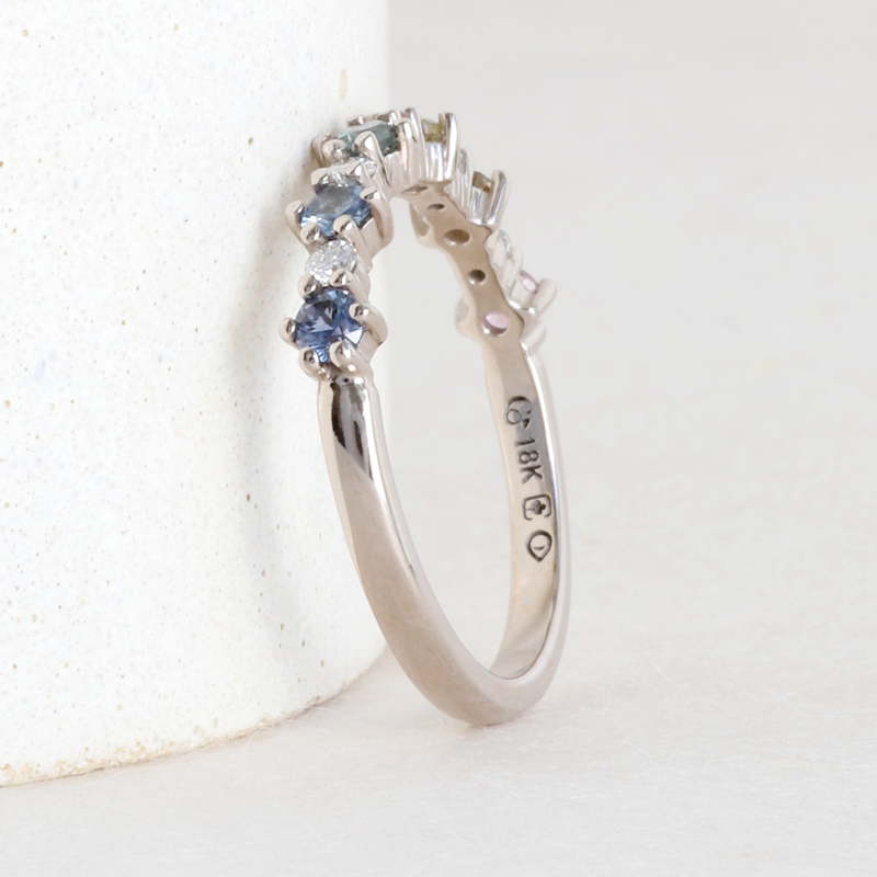 Ethical Jewellery & Engagement Rings Toronto - Rainbow Stella Ring in White Gold - FTJCo Fine Jewellery & Goldsmiths