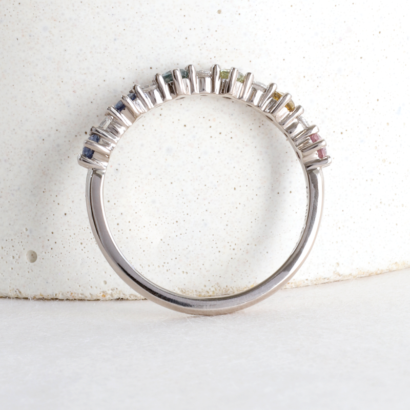 Ethical Jewellery & Engagement Rings Toronto - Rainbow Stella Ring in White Gold - FTJCo Fine Jewellery & Goldsmiths