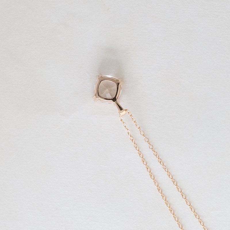 Ethical Jewellery & Engagement Rings Toronto - 2.58 ct Cushion Cut White Topaz Pendant in Rose Gold - FTJCo Fine Jewellery & Goldsmiths